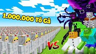 TÔ GÀ THỬ THÁCH 24H CHO 1 TRIỆU TÔ GÀ CHIẾN ĐẤU VỚI QUÁI VẬT HUYỀN THOẠI TRONG MINECRAFT