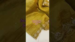 Trendy Tussar crush sarees with Beautiful scallop border  Floral design blouse  SB Fashions