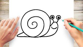 How to Draw Simple Snail Step by Step