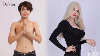 Boy To Girl Transformation  Crossdresser with Dokier silicone breast forms #cosplay #dragqueen