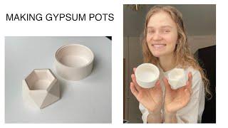 MAKING GYPSUM POTS AT HOME  GYPSUM POTS DIY  HANDMADE POTS FOR PLANTS AND CANDLES