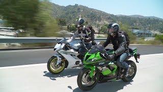 Sportbike vs. Naked Bike ZX-6R vs. YZF-R6 & Z900 vs. FZ-09 — ON TWO WHEELS