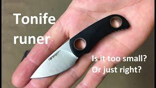 Tonife runer neck EDC knife. 8cr14mov steel G10 kydex multisheath.