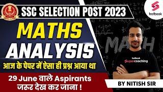 SSC Phase 11 Maths Analysis 2023  SSC Selection Post Maths Solved Paper  Maths By Nitish Sir