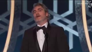 Joaquin Phoenix appeals for Climate Change Activism  Golden Globes Speech JOKER