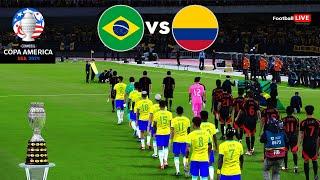 Brazil vs Colombia - Copa America 2024 USA Group D - Full Match All Goals  Realistic PES Gameplay