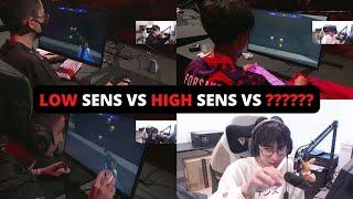 Tenz reacts to the FASTEST Aimlab PROS at CHAMPIONS  Low Sens vs High Sens vs... 