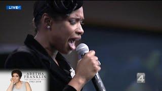 Jennifer Hudson performs Amazing Grace at Aretha Franklins funeral