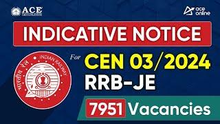 RRB JE 2024 7951 Vacancies Announced  Indicative Notice for CEN 032024  ACE Online