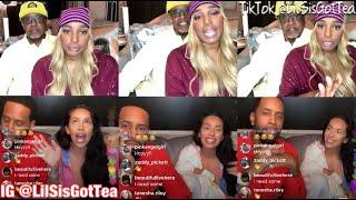 NENE AND GREG LEAKES LIVE ON IG WITH ERICA MENA AND AND SAFAREE SAMUELS ERICA SHOWED THE BABY