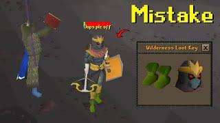 He teleported to the Wilderness with Full Masori gg BANK