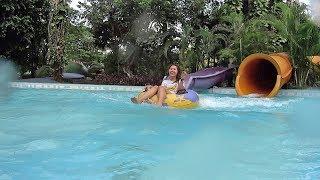 Indo Ladies on the Dark Rafting Slide at Water Kingdom Mekarsari