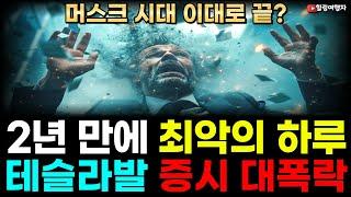 힐링여행자 미국 주식 브리핑 2년만에 최악의 하루 검은 수요일 미국증시 폭등시대 마감 테슬라발 증시 폭락 머스크의 시대는 이대로 끝?