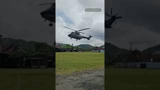 helikopter mendarat di lapangan gandusari trenggalek