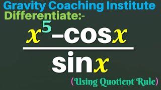 Differentiate x^5-cos⁡x  sin ⁡x  Derivative of x power 5 - cos x by sin x  Class 11