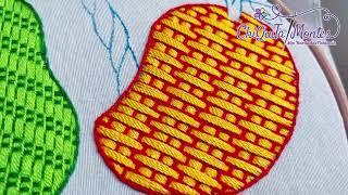 Bordado Fantasía Mango 14  Hand Embroidery Mango  with Fantasy Stitch #bordado #embroidery