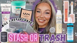 STASH or TRASH ️of BEAUTY EMPTIES  Will I repurchase any of these finished products?