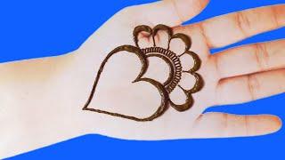 New Heart shape ️ Simple Easy trick Mehndi designfronthand stylish mehndiArabic mehndi design