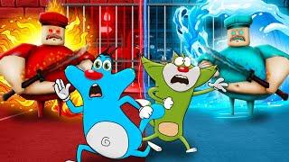 Roblox Oggy Escaping Fire Barrys And Water Barrys Prison With Jack