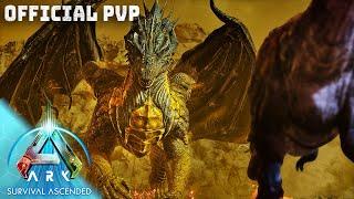 Beta Dragon Fight & Carcharodontosaurus Taming  Ark Survival Ascended Official PVP