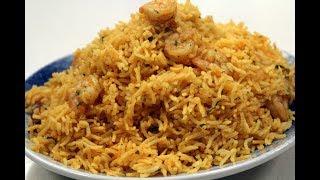 Simple Prawn Pulao  Indian Seafood Dishes  Sanjeev Kapoor Khazana