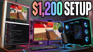 $1200 FULL Streaming Setup PC Monitors Mic Webcam & MORE