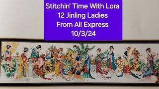 Stitchin Time With Lora 12 Jinling Ladies Stamped Cross Stitch from Ali Express 10324