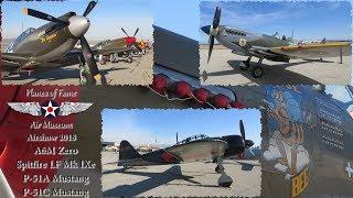 Planes of Fame 2018  A6M5 Zero Mk.9 Spitfire P-51A & C Mustang flight