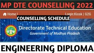 MP DTE COUNSELLING 2022 REGISTRATION DATEENGINEERING DIPLOMADTE TIME TABLE