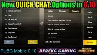 Epic DerekG Voice Acting? -P  Quick Chat Update in PUBG Mobile 0.10 Explored