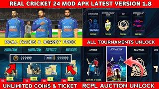 Real Cricket 24 Mod Apk 1.8 Unlimited Money + Tickets Unlock Everything  Real Cricket 24 Mod Apk 