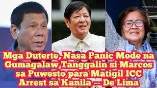 Duterte Sara Naaamoy nang Nalalapit na ICC Arrest Kaya Gumagawa Sila ng Kudeta Ops -- De Lima