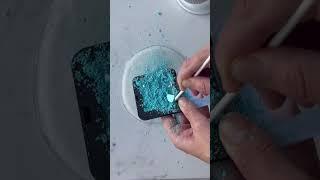 Gorgeous Blue Palette Make up Clear Slime Mixing #shorts