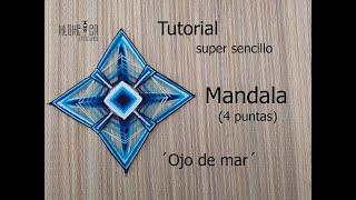 tutorial ojo de dios mandala tejido 4 puntas para principiantes Ojo de mar. handmade