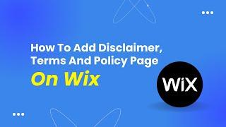 How To Add Disclaimer Terms And Policy Page On Wix Landing Page