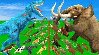 Modern Animals vs Prehistoric Mammals vs Giant Dinosaurs Size Comparison Mammoth Vs TRex Vs Elephant