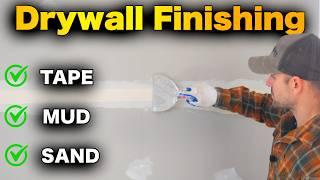 How to Tape and Mud Drywall - BEGINNERS GUIDE to Finishing