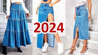 Модные джинсовые юбки 2024  Fashion denim skirts 2024