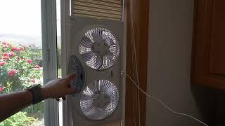 Bionaire Window Fan with Twin 8.5-Inch Reversible Airflow Blades and Remote