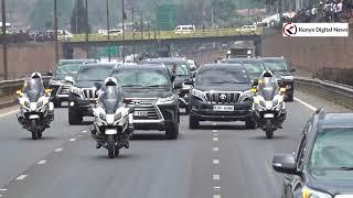 William Rutos motorcade to Kasarani stadium