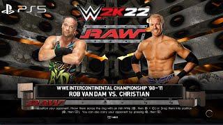 WWE 2K22 PS5 - RAW - CHRISTIAN vs RVD GAMEPLAY  INTERCONTINENTAL CHAMPIONSHIP LADDER MATCH