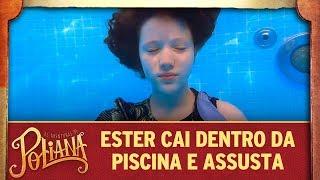 Ester cai dentro da piscina e assusta  As Aventuras de Poliana