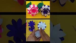 How to make paper flower with craft paper #papercraft #origamiflower #3dflowers
