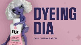 Lets DYE Dias hair PINK Dyeing & restyling Rainbow High doll Dia Mantes.