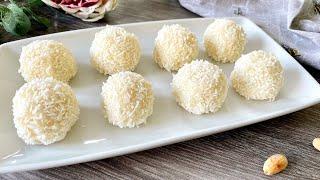 Homemade Raffaello Balls  3 Ingredient No Bake Recipe  Coconut Balls Recipe