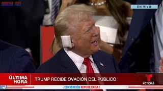 Donald Trump con Vendaje en su Oreja en Convencion Republicana EN VIVO 15 Julio 2024