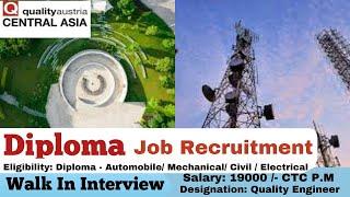 Quality Austria Central Asia campus recruitment  Walk-in interview  Diploma Job  recruitment 2024