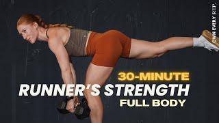 30 Min. Complete Runner‘s Strength Workout w DBs  Knee Stability Single Leg Work & Core