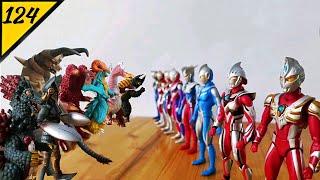 Stop Motion Ultraman Tổng hợp tất cả sức mạnh của các Siêu nhân đấu vs đội quân Quái vật Ep124