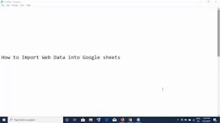 How to Import Web Data into Google sheets